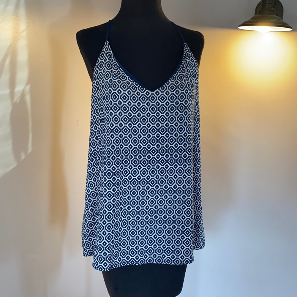Banana Republic Racer Back Print Top